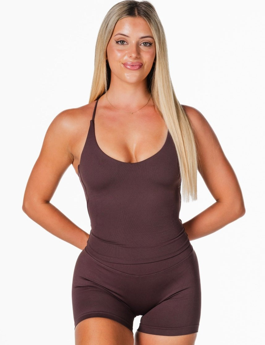 Seamless Capsule Singlet - Dark Choc - Kikiva Collection