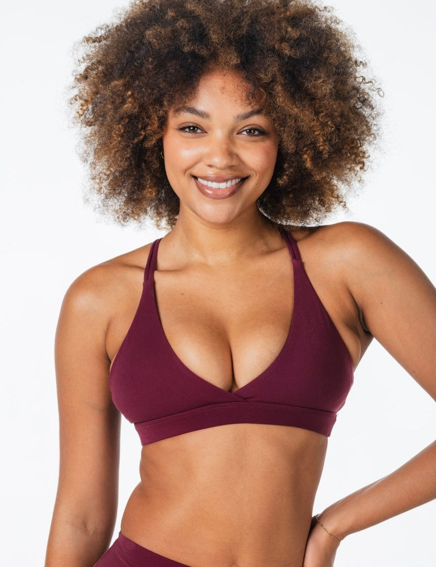 'Serenity' Crop - Burgundy - Kikiva Collection