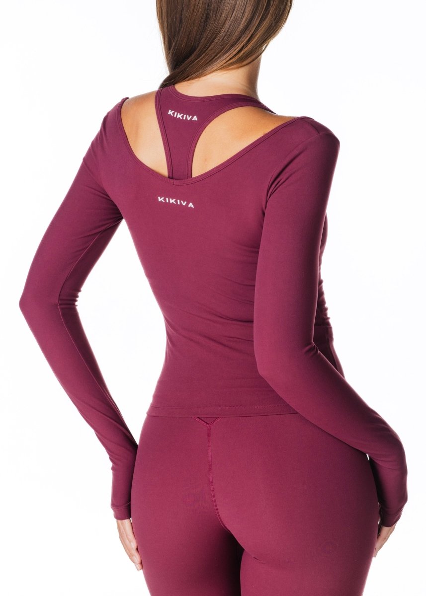 Sienna Long Sleeve - Burgundy - Kikiva Collection