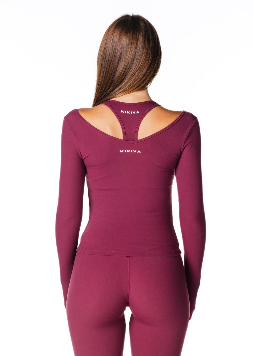Sienna Long Sleeve - Burgundy - Kikiva Collection