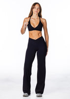TALL Cross Over 'Flow' Flares - Black - Kikiva Collection