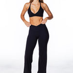 TALL Cross Over 'Flow' Flares - Black - Kikiva Collection