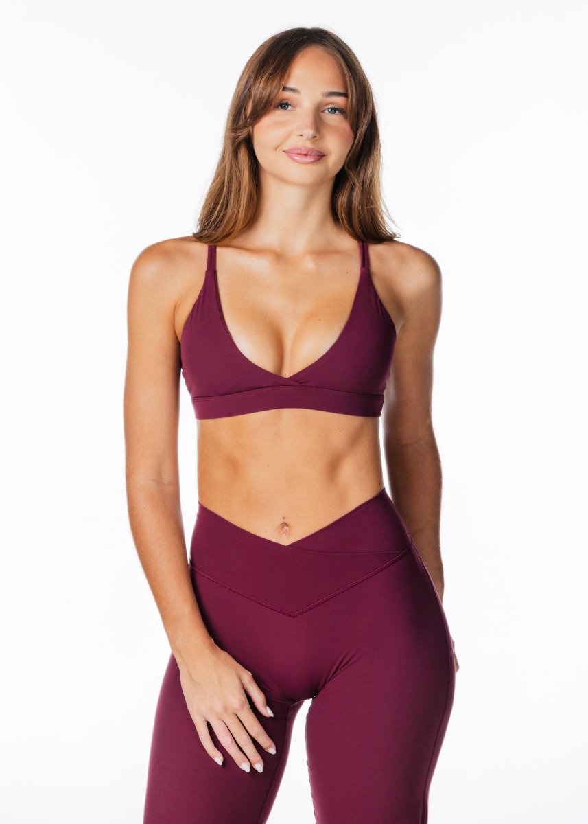 TALL Cross Over 'Flow' Flares - Burgundy - Kikiva Collection