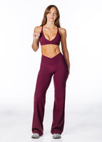 TALL Cross Over 'Flow' Flares - Burgundy - Kikiva Collection