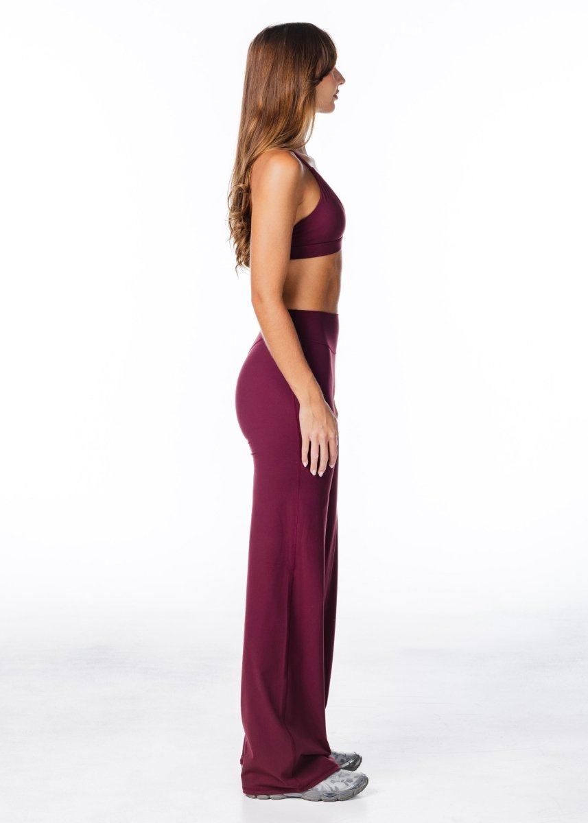 TALL Cross Over 'Flow' Flares - Burgundy - Kikiva Collection
