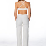TALL Cross Over 'Flow' Flares - Cream - Kikiva Collection