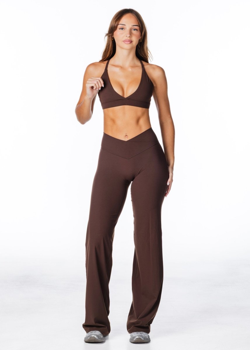 TALL Cross Over 'Flow' Flares - Dark Choc - Kikiva Collection