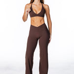 TALL Cross Over 'Flow' Flares - Dark Choc - Kikiva Collection
