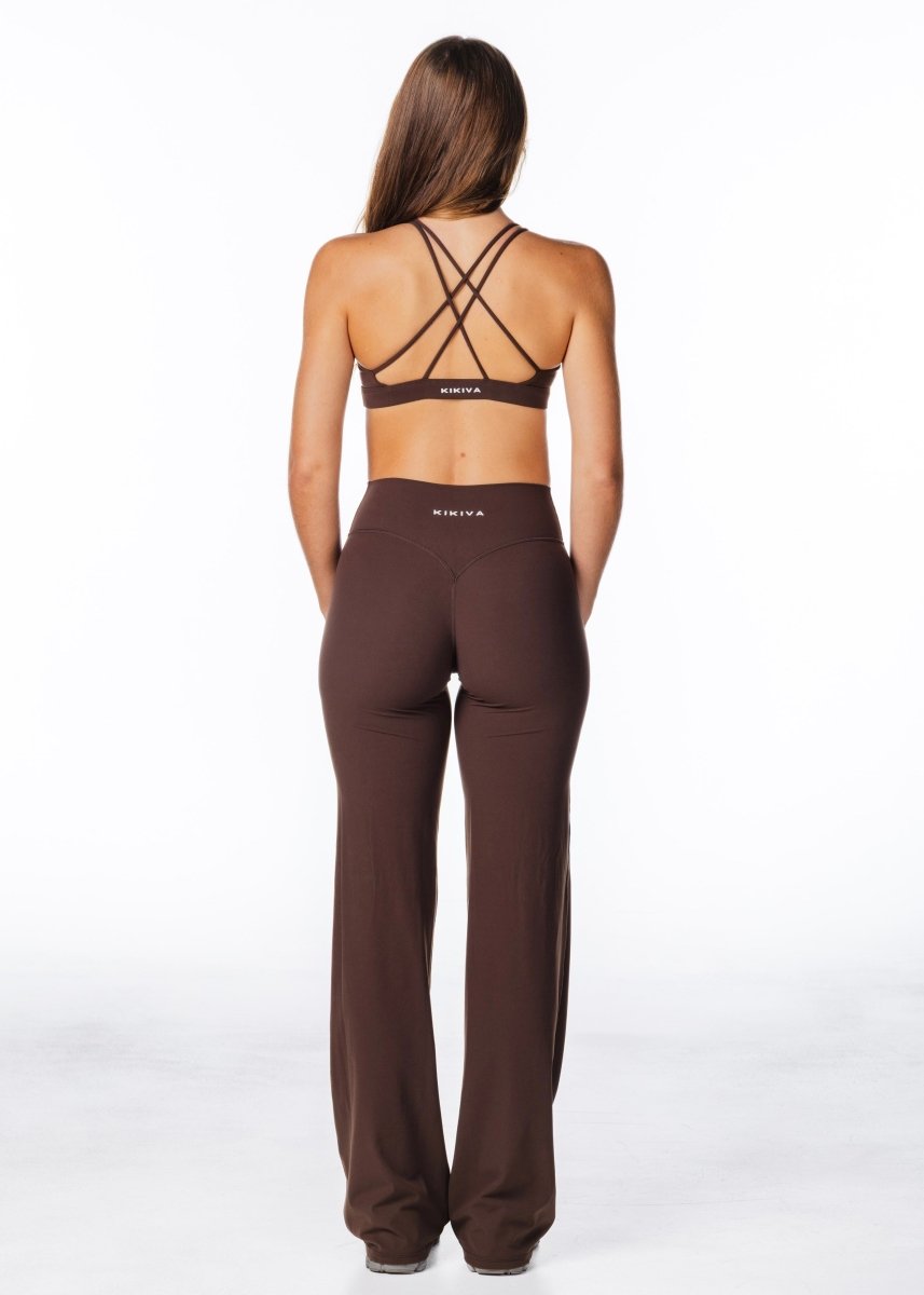 TALL Cross Over 'Flow' Flares - Dark Choc - Kikiva Collection