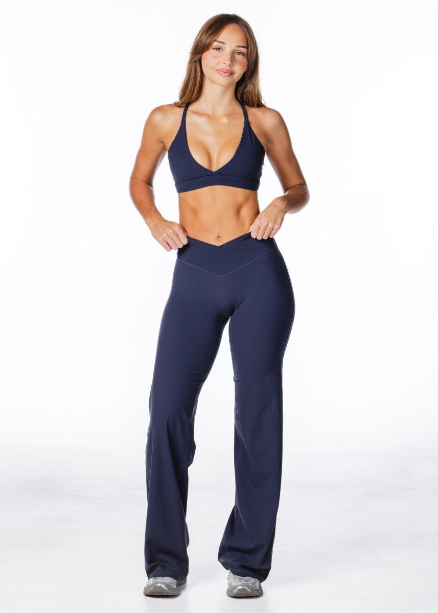 TALL Cross Over 'Flow' Flares - Dark Navy - Kikiva Collection