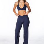 TALL Cross Over 'Flow' Flares - Dark Navy - Kikiva Collection