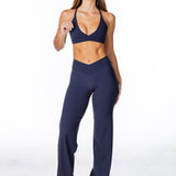 TALL Cross Over 'Flow' Flares - Dark Navy - Kikiva Collection