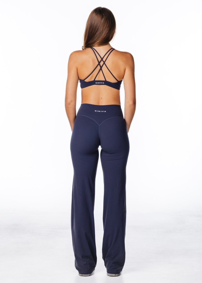 TALL Cross Over 'Flow' Flares - Dark Navy - Kikiva Collection