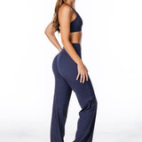 TALL Cross Over 'Flow' Flares - Dark Navy - Kikiva Collection
