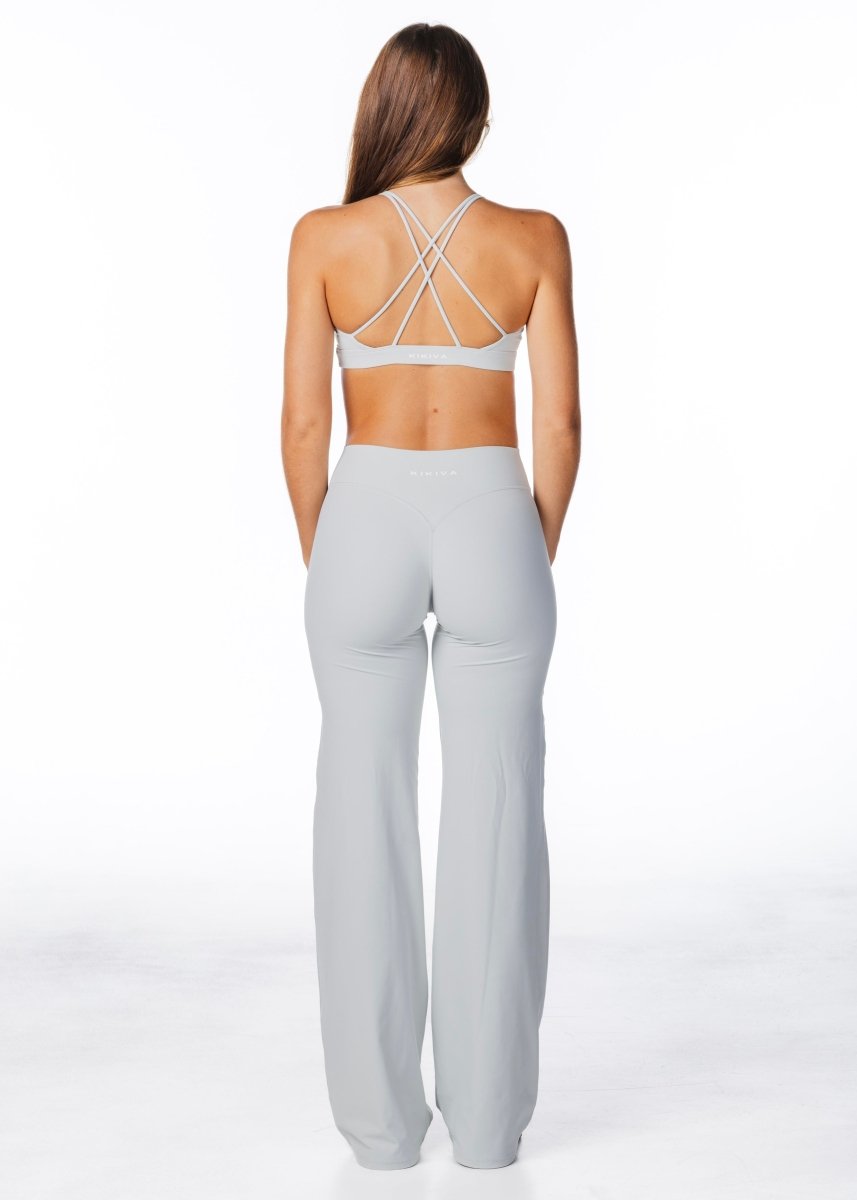 TALL Cross Over 'Flow' Flares - Light Grey - Kikiva Collection