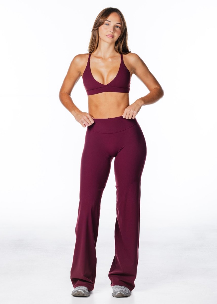 TALL 'Flow' Flares - Burgundy - Kikiva Collection