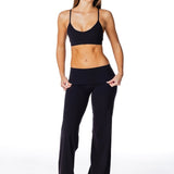 TALL Fold Over 'Flow' Flares - Black - Kikiva Collection