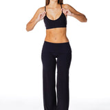 TALL Fold Over 'Flow' Flares - Black - Kikiva Collection