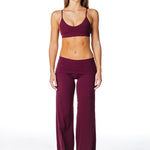 TALL Fold Over 'Flow' Flares - Burgundy - Kikiva Collection