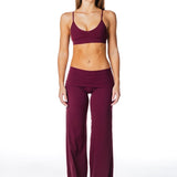 TALL Fold Over 'Flow' Flares - Burgundy - Kikiva Collection