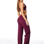 TALL Fold Over 'Flow' Flares - Burgundy - Kikiva Collection