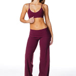 TALL Fold Over 'Flow' Flares - Burgundy - Kikiva Collection