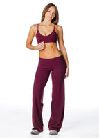 TALL Fold Over 'Flow' Flares - Burgundy - Kikiva Collection