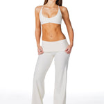 TALL Fold Over 'Flow' Flares - Cream - Kikiva Collection