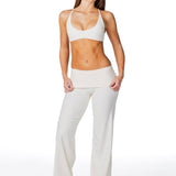 TALL Fold Over 'Flow' Flares - Cream - Kikiva Collection