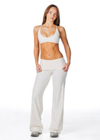 TALL Fold Over 'Flow' Flares - Cream - Kikiva Collection