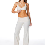 TALL Fold Over 'Flow' Flares - Cream - Kikiva Collection