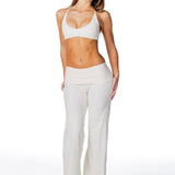TALL Fold Over 'Flow' Flares - Cream - Kikiva Collection