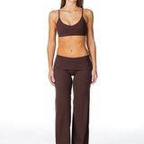 TALL Fold Over 'Flow' Flares - Dark Choc - Kikiva Collection