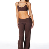 TALL Fold Over 'Flow' Flares - Dark Choc - Kikiva Collection