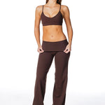 TALL Fold Over 'Flow' Flares - Dark Choc - Kikiva Collection