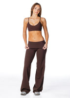 TALL Fold Over 'Flow' Flares - Dark Choc - Kikiva Collection