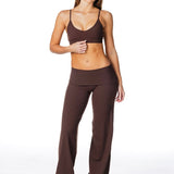 TALL Fold Over 'Flow' Flares - Dark Choc - Kikiva Collection
