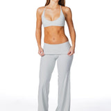 TALL Fold Over 'Flow' Flares - Light Grey - Kikiva Collection