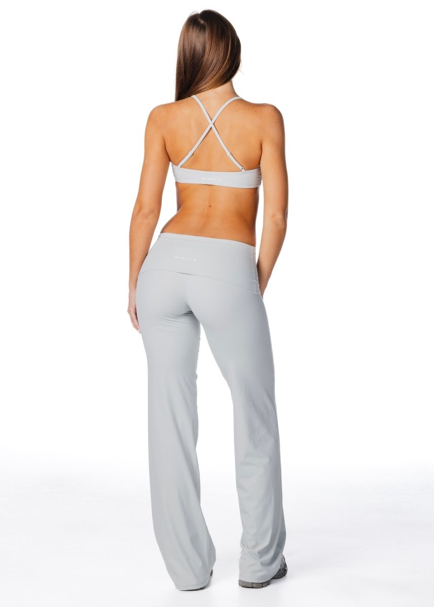 TALL Fold Over 'Flow' Flares - Light Grey - Kikiva Collection