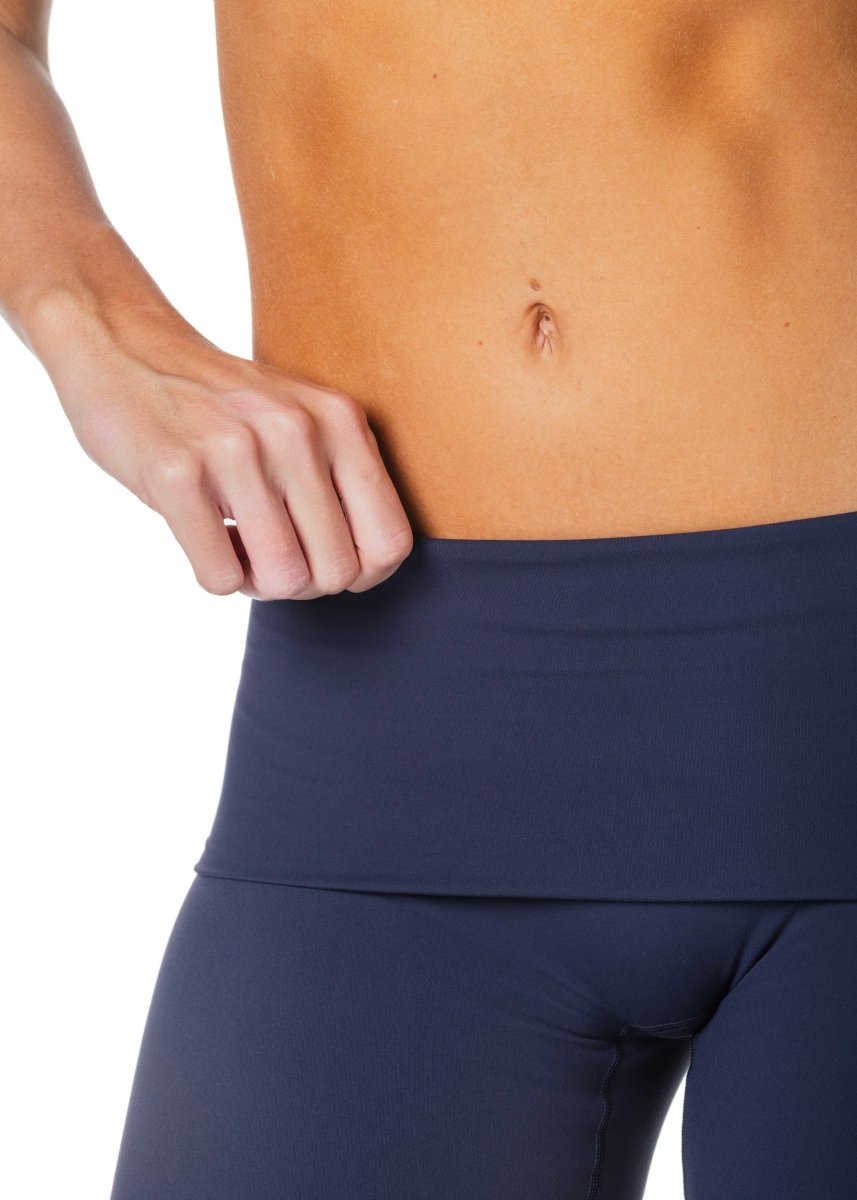 TALL Fold Over 'Flow' Flares - Navy Blue - Kikiva Collection