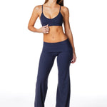 TALL Fold Over 'Flow' Flares - Navy Blue - Kikiva Collection