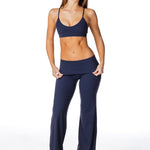 TALL Fold Over 'Flow' Flares - Navy Blue - Kikiva Collection