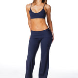 TALL Fold Over 'Flow' Flares - Navy Blue - Kikiva Collection