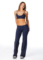 TALL Fold Over 'Flow' Flares - Navy Blue - Kikiva Collection