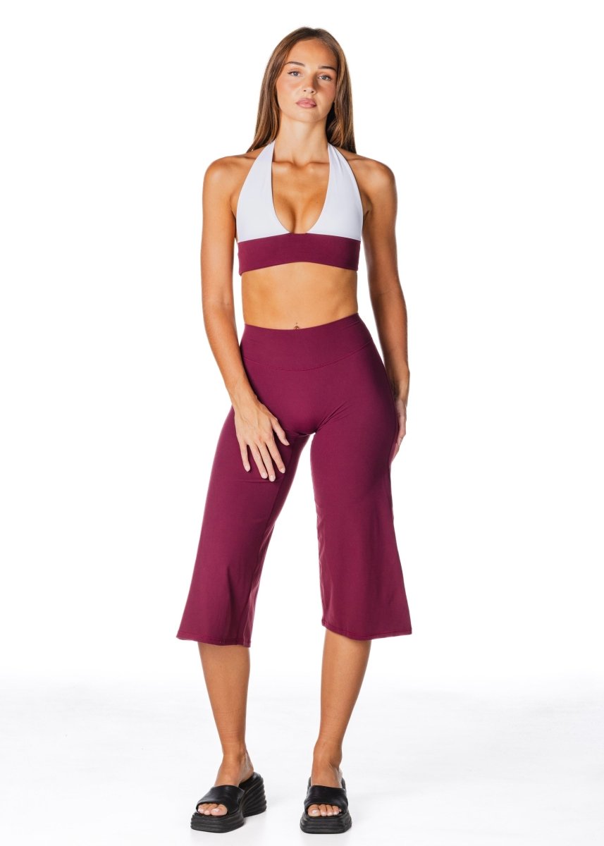 Tia Two Toned Crop - Burgundy - Kikiva Collection