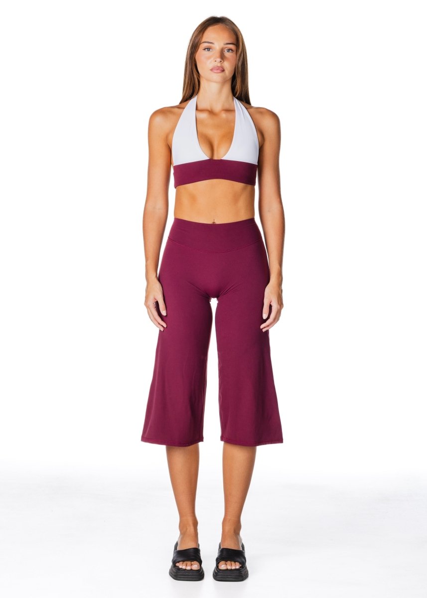 Tia Two Toned Crop - Burgundy - Kikiva Collection