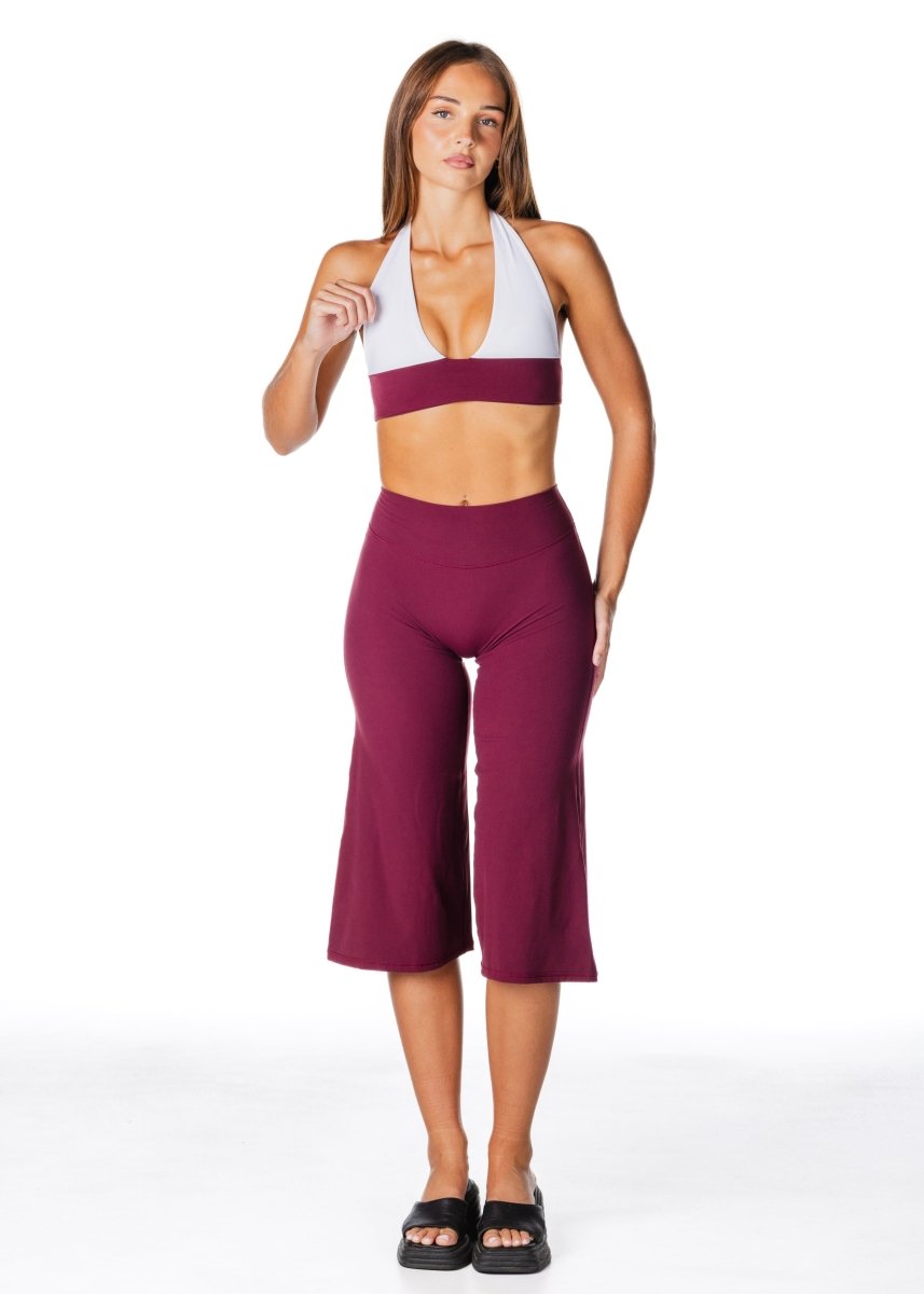 Tia Two Toned Crop - Burgundy - Kikiva Collection