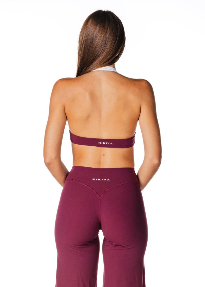 Tia Two Toned Crop - Burgundy - Kikiva Collection