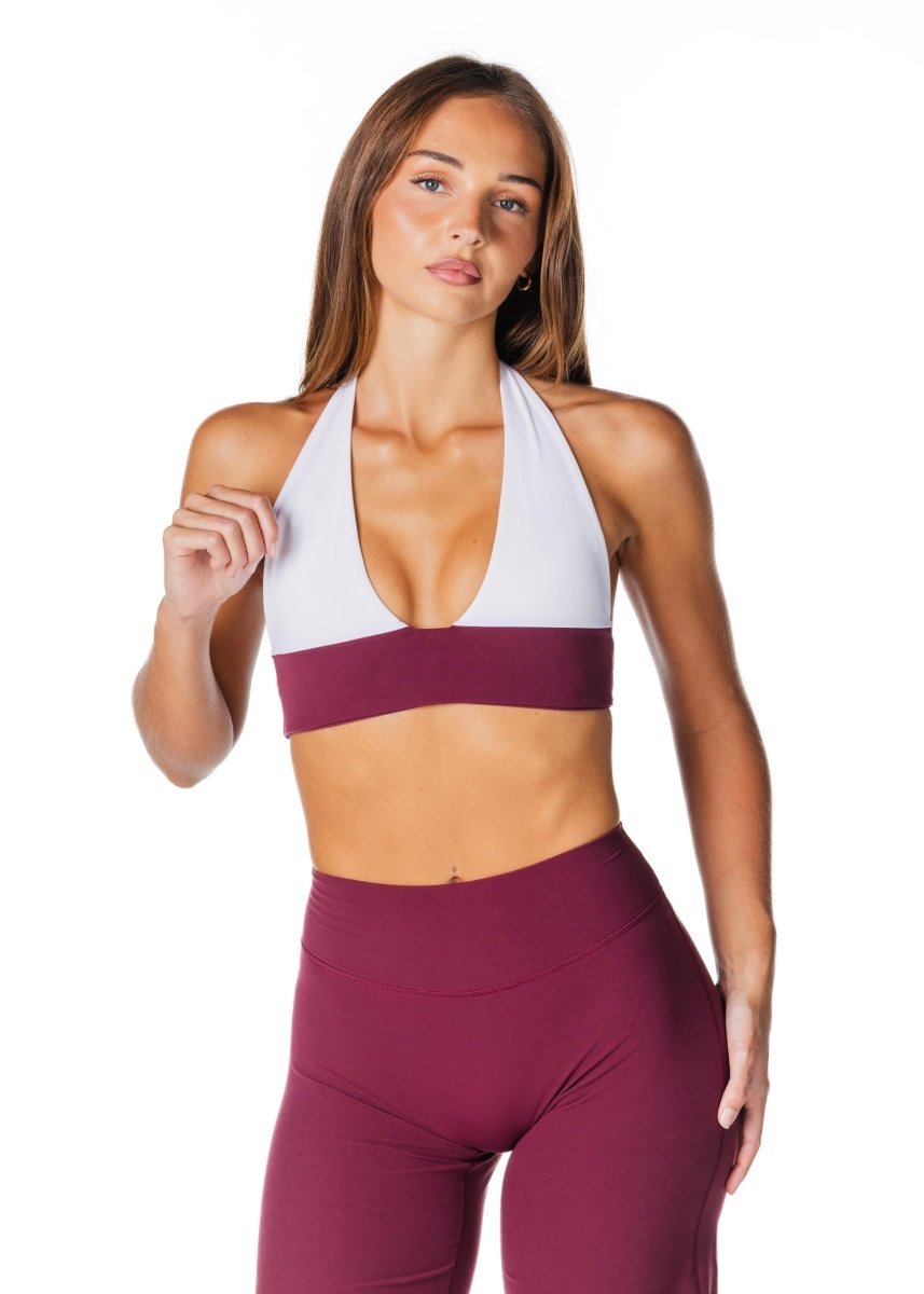 Tia Two Toned Crop - Burgundy - Kikiva Collection