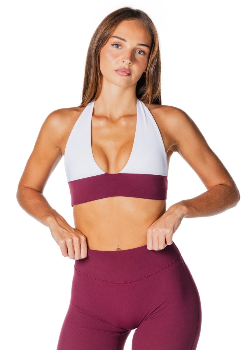Tia Two Toned Crop - Burgundy - Kikiva Collection